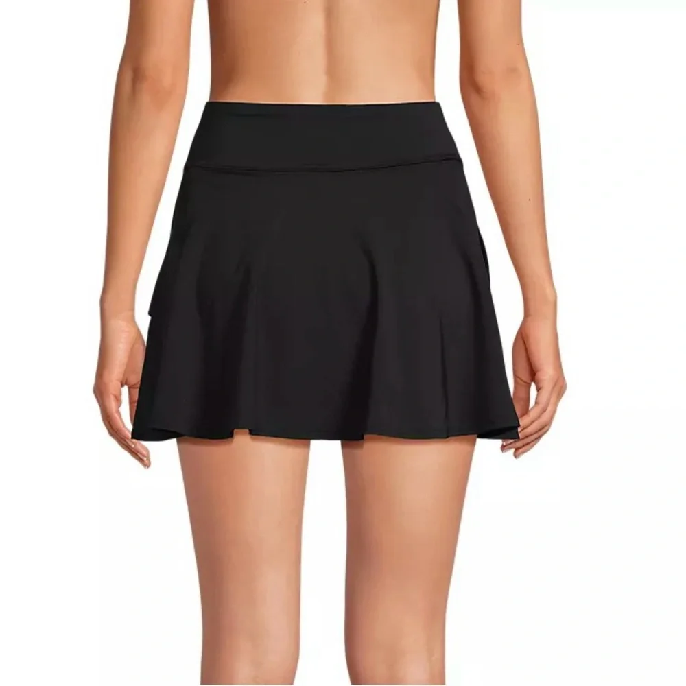 Lands end High Waisted Swim skirt Tulip Hem Skort Color black